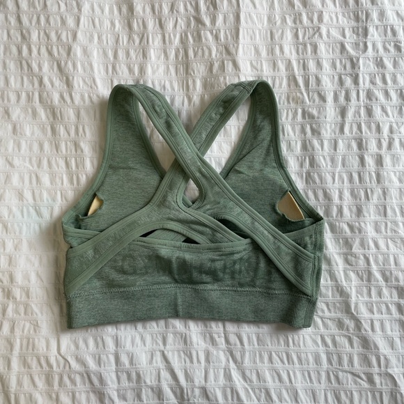 Gymshark Original Sage Green Camo Seamless Sports bra - Picture 2 of 5